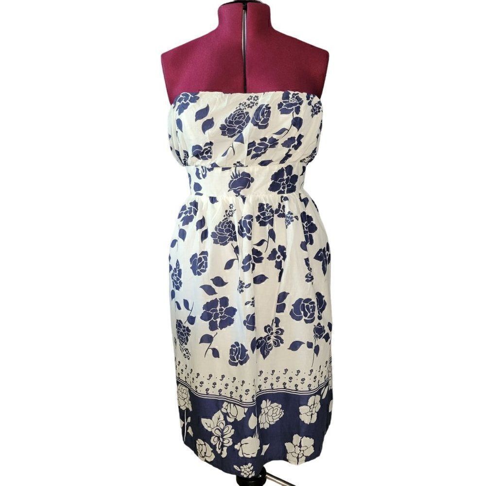 Rene Margo Midi Strapless Floral Dress (Size 2X)